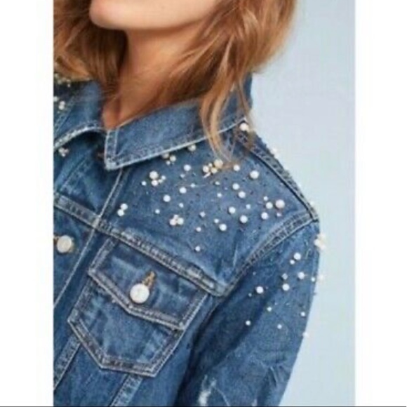 Pilcro pearled denim jacket - Picture 3 of 16